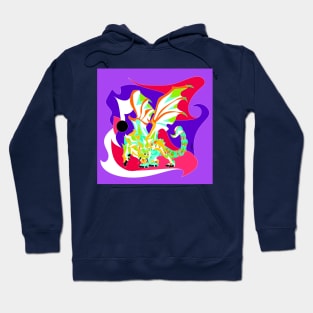 purple kaiju manticore ecopop monster art Hoodie